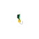 Mormyshka column black, green abdomen + cube granny cheese, weight 1.4 g