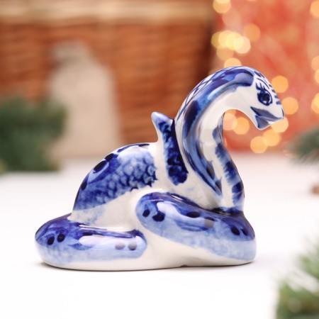 Souvenir "Snake", No. 19, Gzhel, 12 cm-3