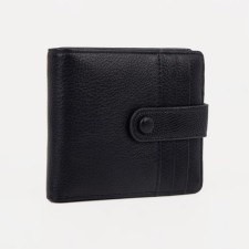 Women's wallet on the button, black color