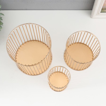 Summary Metal for 1 candle "Nimbus" set 3 pcs gold 8x10, 12x13, 15x17 cm-2