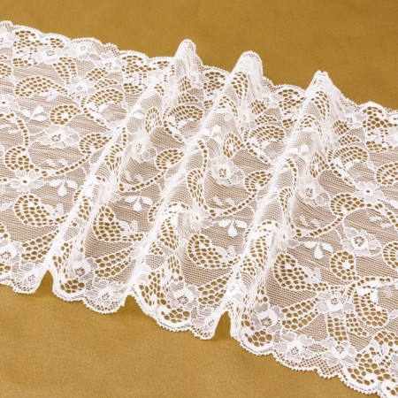 Lace elastic fabric, 180 mm × 2.7 ± 0.5 m, white color-2