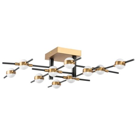 Bergamo chandelier, 50W LED, 4000LM, 4000K, gold, black color.