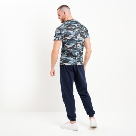 T-shirt male camouflage spots, color gray-blue, size 48-5