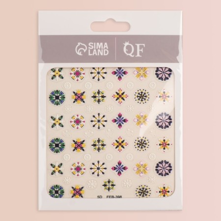 Nail stickers "Festive mood", voluminous, multi -colored-4