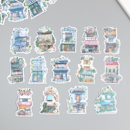 Stickers for creativity "House in flowers" 8x8 cm set 45 pcs 0.5x14.5x9.4 cm
