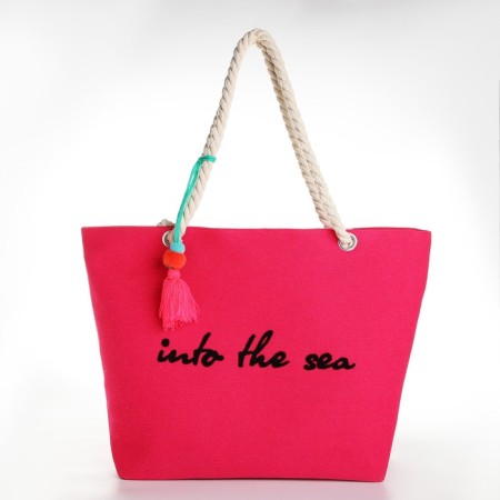 Bag Women's Beach Into the Sea, 50x34.5x14 cm, pink color-1