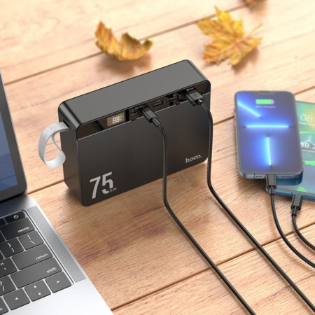 External battery Hoco J94, 75000 mAh, 1 USB, 3 A, display, black-3
