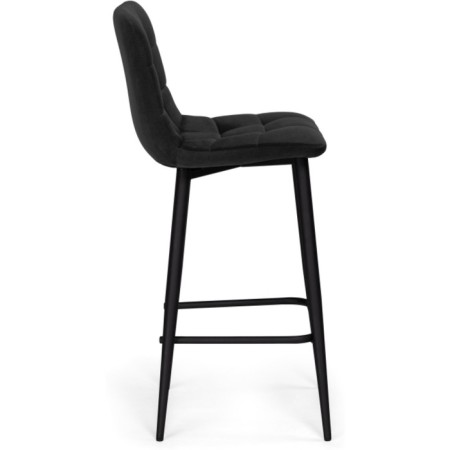 Hilly stool for metal/velor, black/black 43x42x93 cm-2