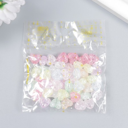 Beads for creativity plastic "heart broken glass" set 20 g 0.6x1x1 cm-3