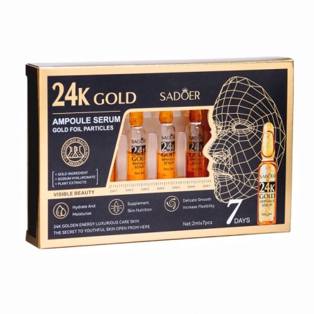 A set of facial serums in ampoules, 2g x 7pcs with gold