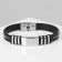 Bracelet Unisex "Style" rectangle with a chain, black color with silver, 23 cm