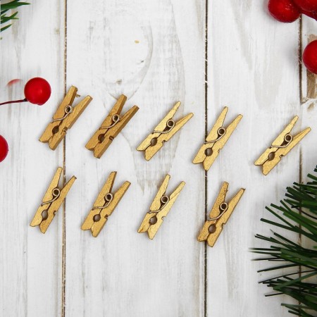 A set of decorative clothespins in dark gold, 50 pcs.-1