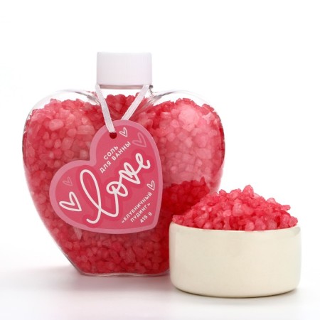 Love bath salt, 415 g, aroma of strawberry pudding, pure happiness