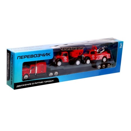 Metal truck "Fire Service", inertial, with 2 machines-5