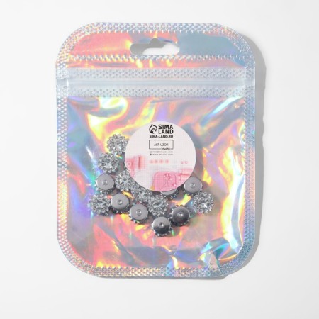 A set of cabinets with rhinestones, sewing, d = 9.3 mm, 20 pcs, silver color-2