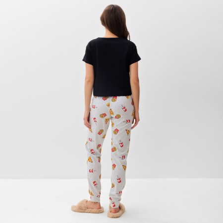 Female pajamas (T -shirt and trousers) KAFTAN PIZZA p. 52-54, black-3