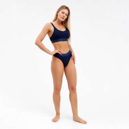 Female set (top with thin straps, panties), color dark blue mix, size 46-48-3
