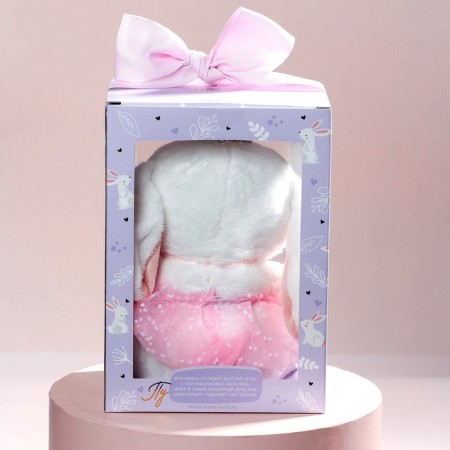 Soft toy "Bunny La Pu", in a dress, with a crown-5