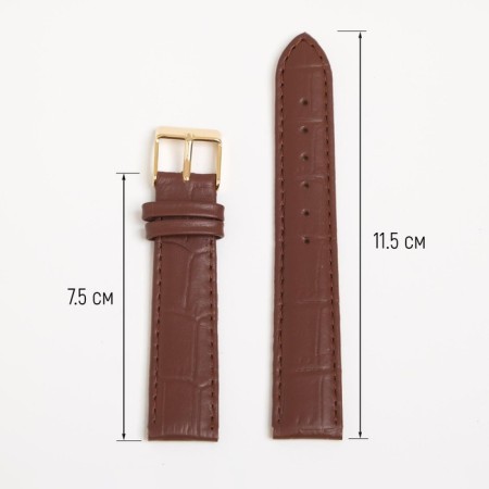 Watch strap, male, 18 mm, harness 75 mm, larynx 115 mm, genuine leather-1