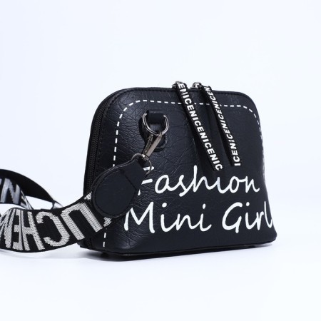 Bag Cross-Bodi with a zipper, black color-2
