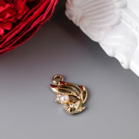 Decor for the creativity of the rhinestone "Golden Fish" 2x1.3 cm-2