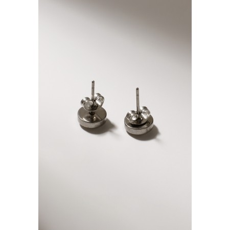 Earrings "Pusets" steel, crystal, white color in silver-2