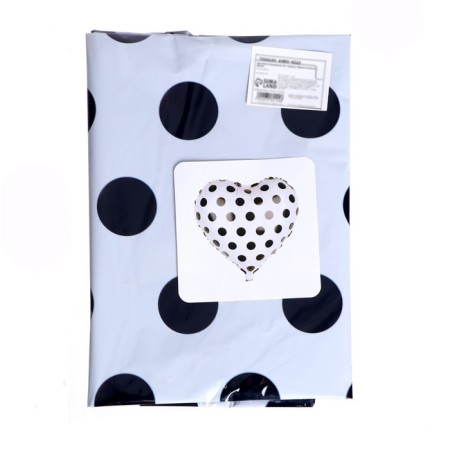Foil ball 18 "heart", black dots on white-1