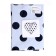Foil ball 18 "heart", black dots on white