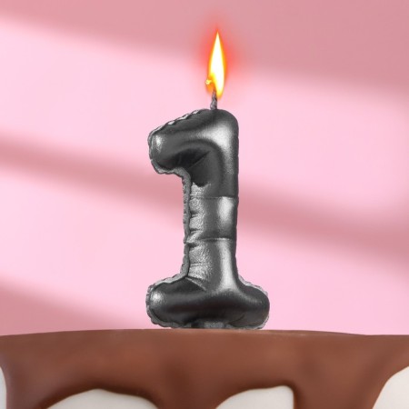 Candle in the Cake "Balls", number 1, graphite, 6.3 cm