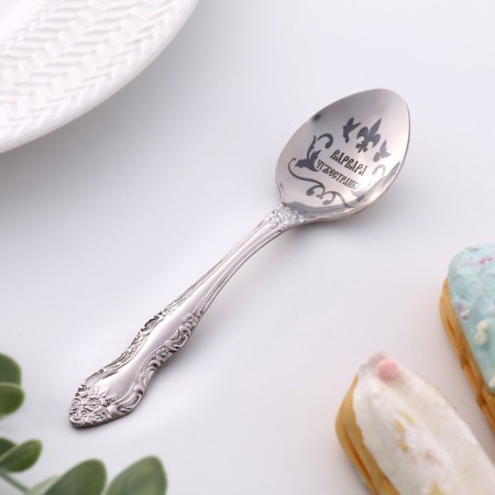 A spoon is registered, tea, with an engraving "barbar", h = 14-1