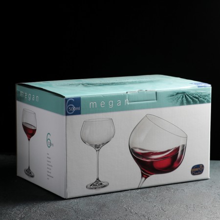 Набор бокалов для вина Bohemia Crystal «Меган», 500 мл, 6 шт-1