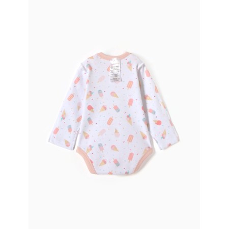Body baby with a long sleeve, the color is milk, height 68 cm-4