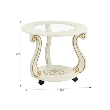Grazia coffee table (c), 580x580x490, ivory/gold-1