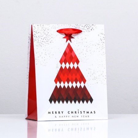 Laminated "Red Christmas tree" 18 x 23 x 10