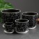 Set of flower pots 4 pcs. Illusion black 0.4 / 1 / 2.5 / 5 l