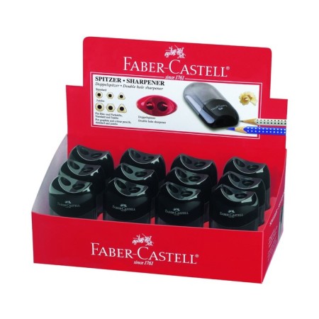 Faber-Castell sharpener with container 2 holes, black-2