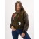 Leather bomber female color khaki, size 48