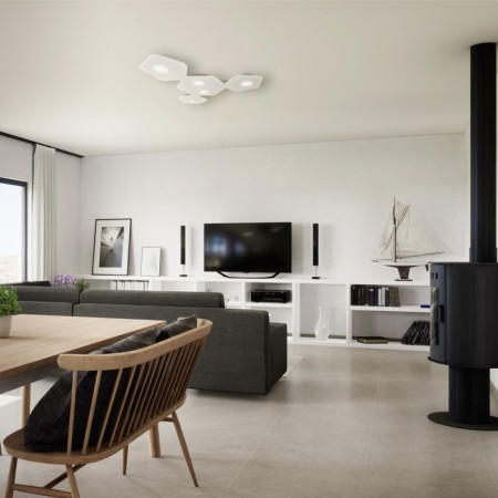Ceiling light mantra area, GX53, 5x9W, 711x633x40 mm, color white color-4