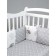 A set in a crib 15 objects 3+12 pillows-bortions, print Print Ezhik, white-gray color 710932