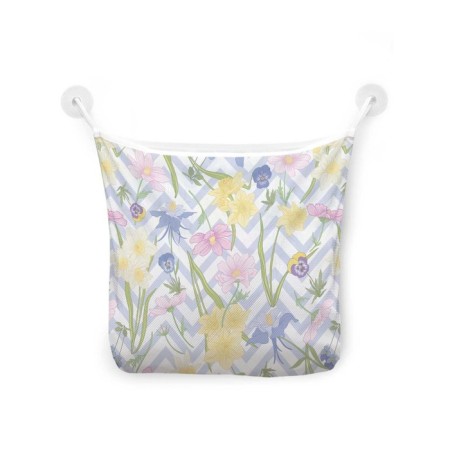 Organizer in a bath on suction cups "Flower zigzags", for storing toys and trifles, size 33x39 cm-2