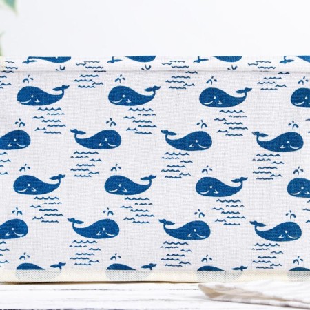 Stellyer box for storage with a lid "Whales", 25 × 20 × 17 cm, white color-4