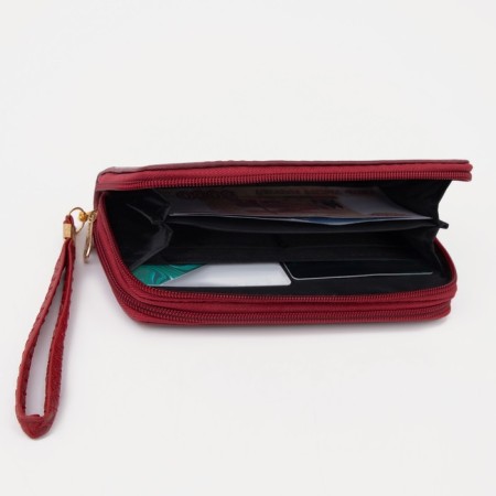 Women's wallet on lightning, burgundy color-3