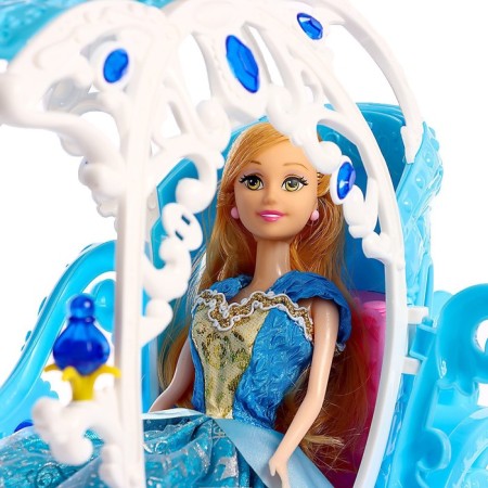 A carriage for dolls with a doll, the horse walks-4