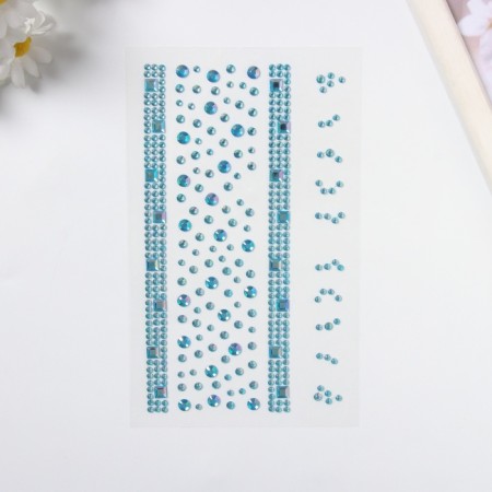 Stick plastic rhinestones "Square road" Blue 22.5x11.5 cm-1