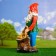 Garden figure "Dwarf with a basket of apples" 36x32x87cm