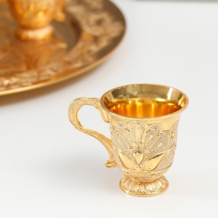 Set of wine jug, 6 glasses and tray "Istanbul. Medallion and patterns" Gold-2