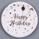 Paper plate "Happy Birthday", in the set 6 pcs., White color