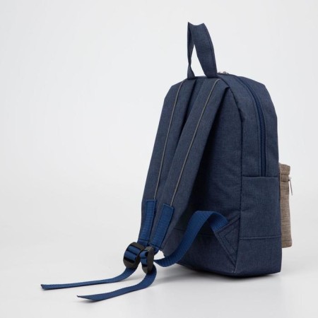 Baby backpack on lightning, external pocket, reflective strip, blue color-3