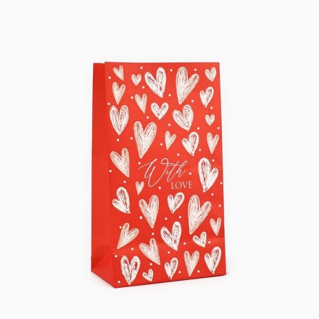 Gift package without handles "With Love", 10 × 19.5 × 7 cm