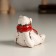 Souvenir Ceramics "White Bear in a red scar" 4.5x4.5x5 cm